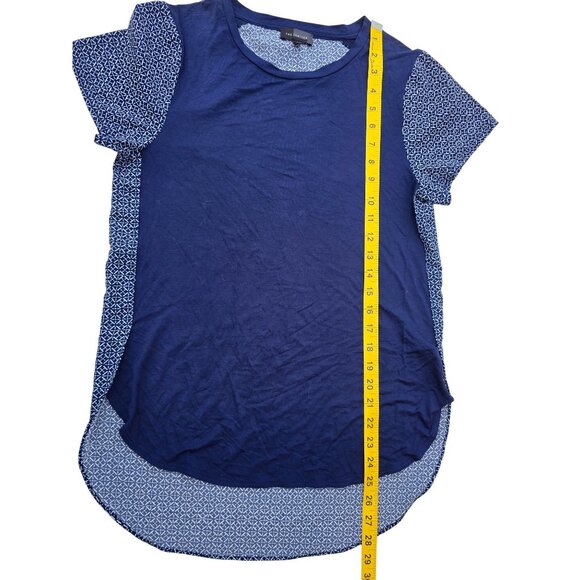 The Limited Womens Navy & Patterned Short Sleeve High-Low Hem Top Size S - Picture 5 of 5